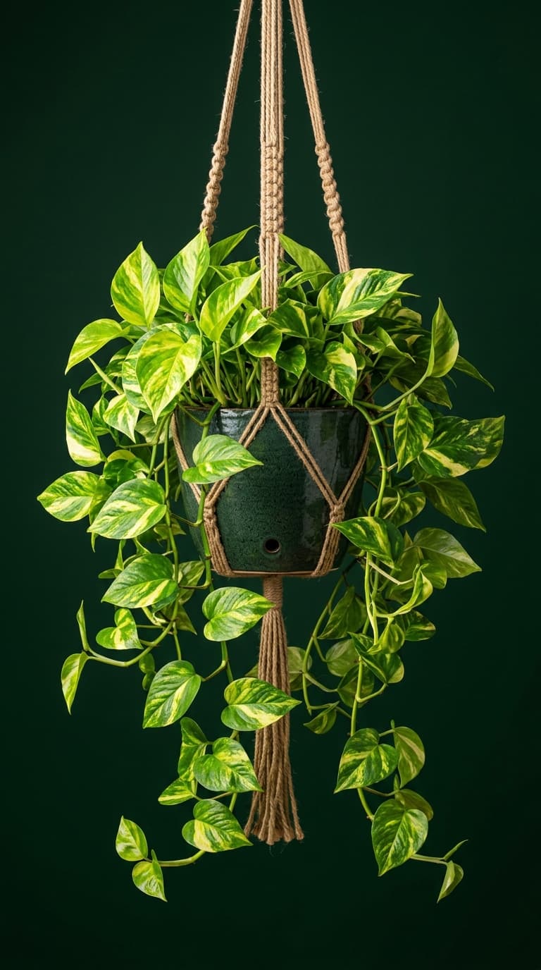 Golden Pothos Hanging from Ceiling